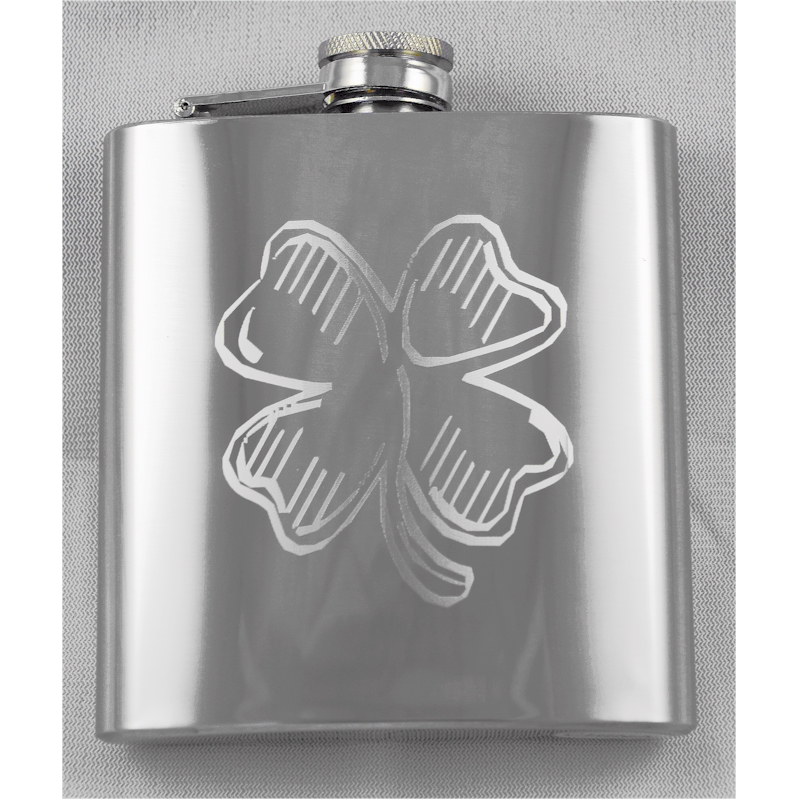 6oz MIRROR Polish Custom Engraved Hip Flask