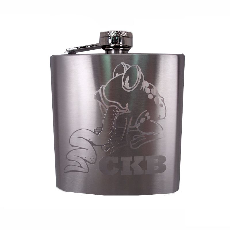 ''Custom Engraved Hip Flask Holding 6 oz - Pocket Size, Stainless Steel, Rustproof, Screw-On CAP - Me