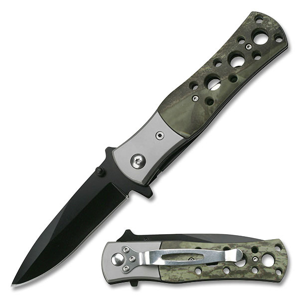 Jungle Camouflaged Folding Knife