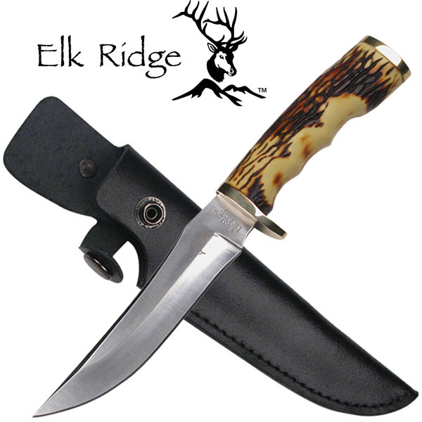 Elk Ridge Simulated Deer Antler Hunting Knife