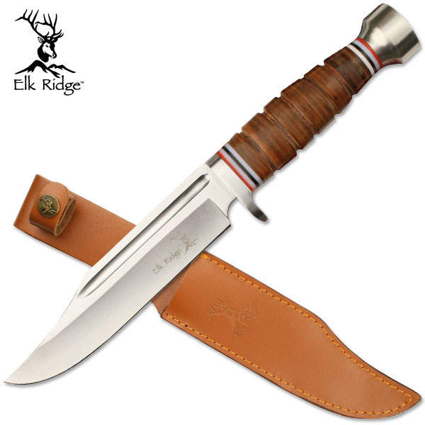 12 LEATHER Wrapped Handle Dagger with Sheath