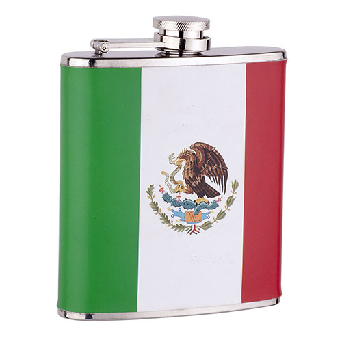 6oz Mexican FLAG Flask