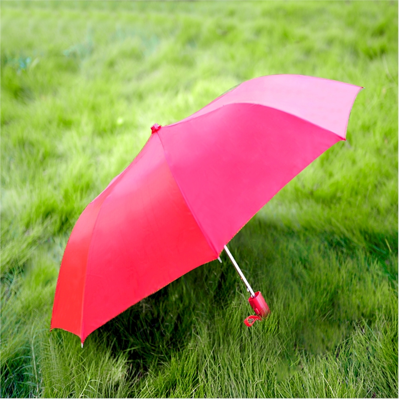 Compact UMBRELLA - Red - Great for Travel - Lightweight - 41 Canopy - 20.5 Long When Open - Push But