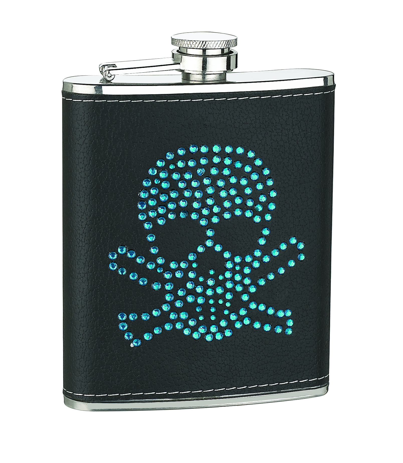 6oz Blue or Red SKULL Head Flask