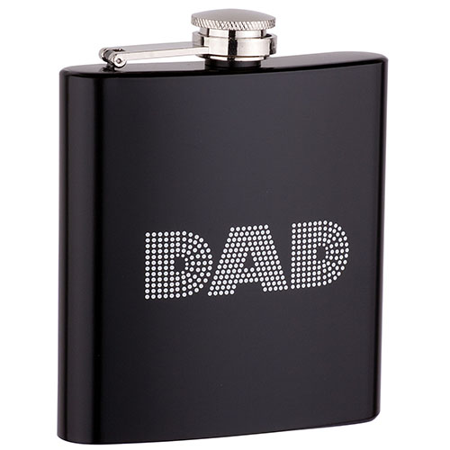 6oz Black Dad Flask with Black GIFT Box