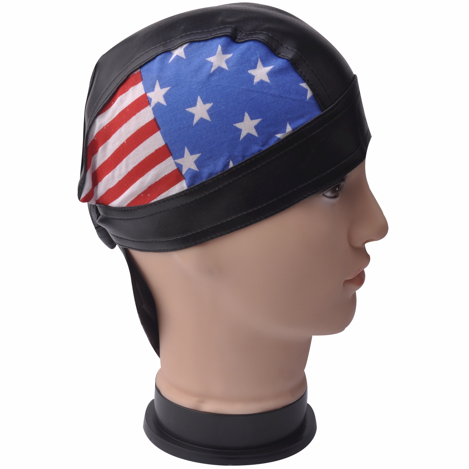 Faux Leather American FLAG Do Rag