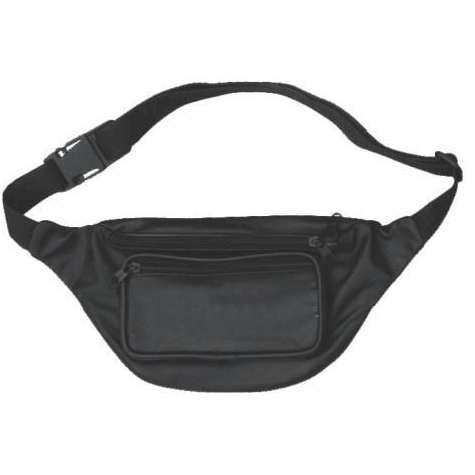 Black LEATHER Fanny Bag