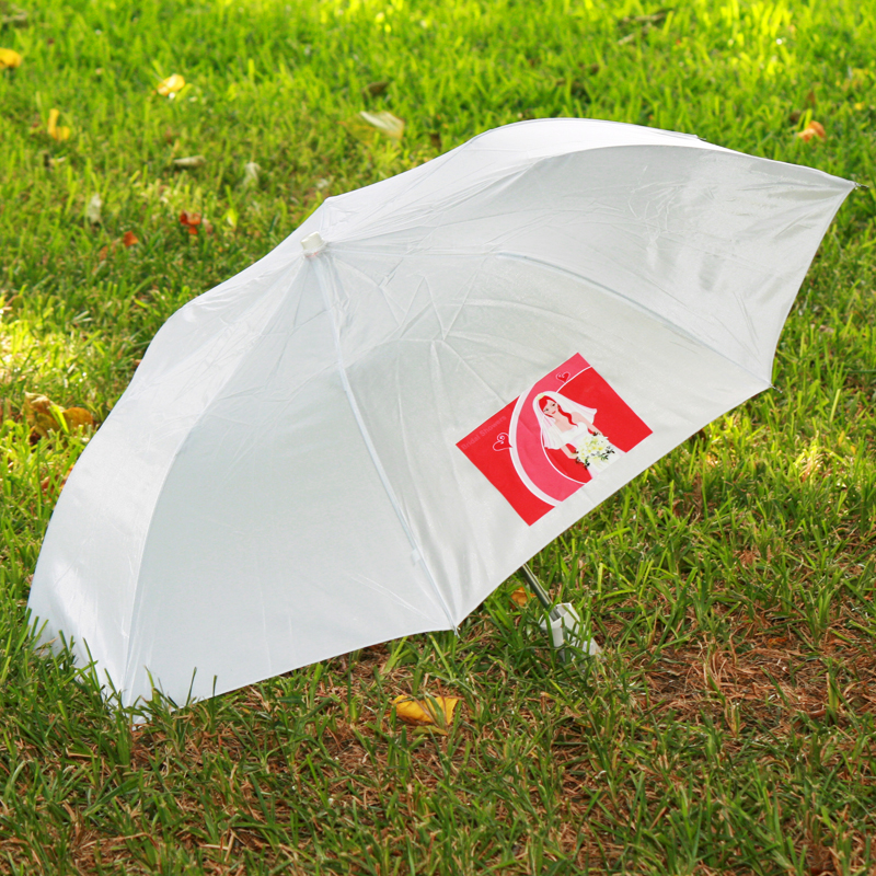 White Compact UMBRELLA with Custom Logo