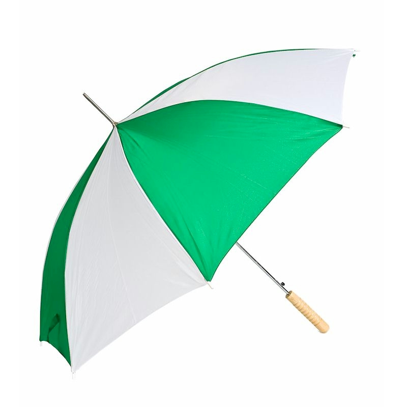 Barton Outdoors Rain UMBRELLA - Green and White - 48 Across - Rip-Resistant Polyester - Auto Open - 
