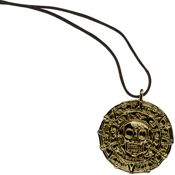 Pirate Ancient Looking SKULL Coin Necklace