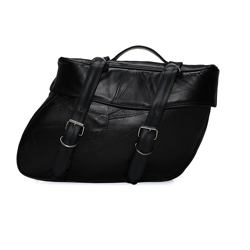 MOTORCYCLE Bags - Twin Saddlebag Style - Genuine Buffalo Leather - Fits Any US Bike - Extra Storage 