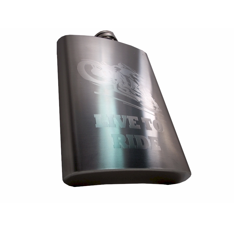 MOTORCYCLE Engraved Hip Flask