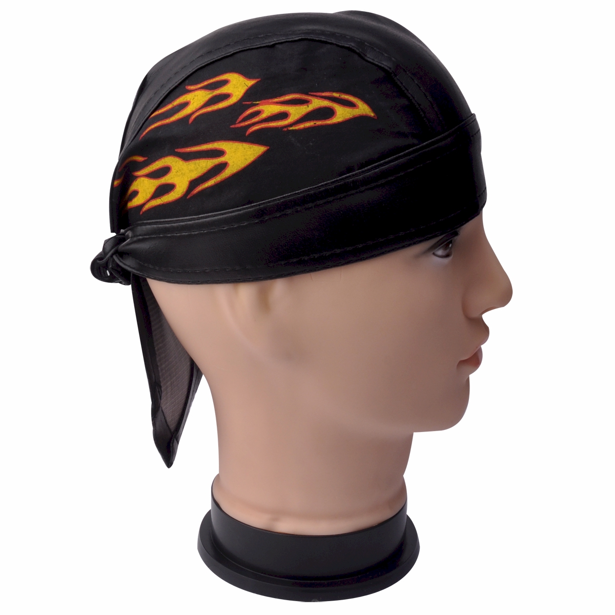 Orange Flame Faux LEATHER Do Rag