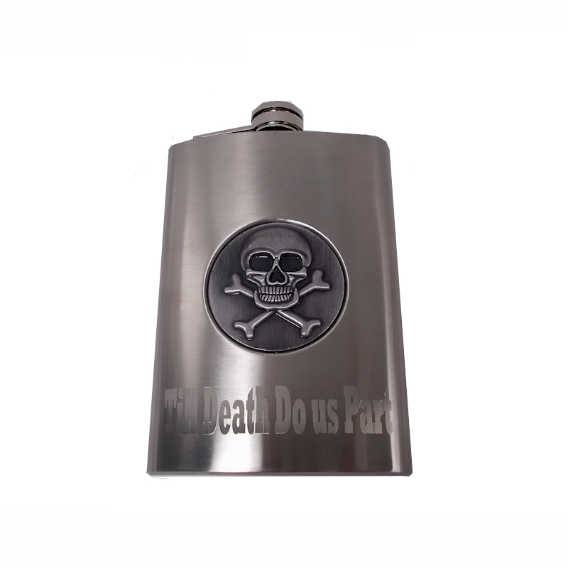 Engraved Flask with SKULL