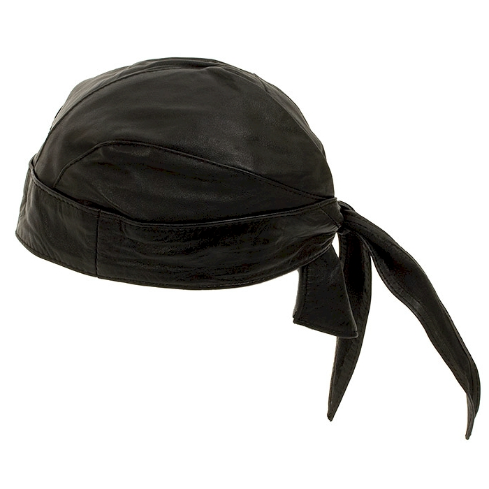 LEATHER Motorcycle Skull Cap