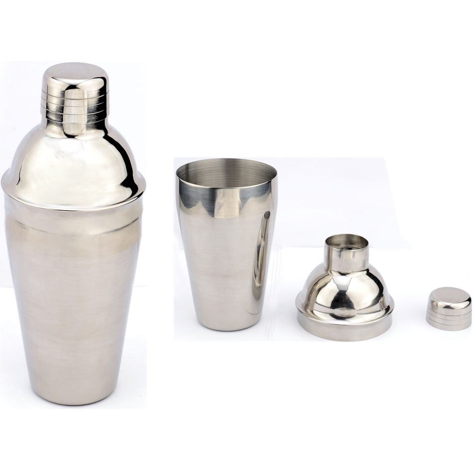''Cocktail Shaker - All Stainless Steel - Tumbler, Strainer and CAP - Holds 16 oz. - Great for Your H
