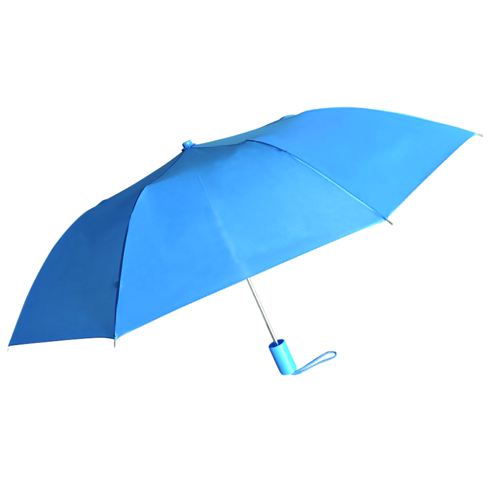 Compact UMBRELLA - Blue - Great for Travel - Lightweight - 41 Canopy - 20.5 Long When Open - Push Bu