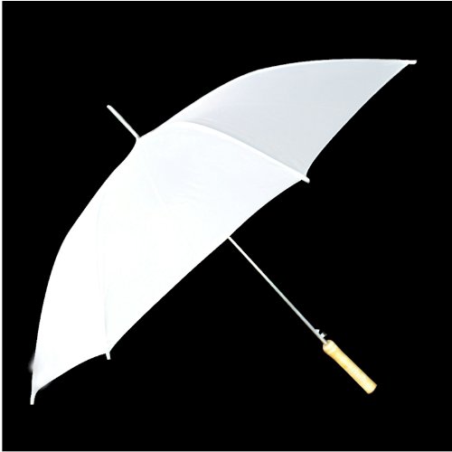 Barton Outdoors Rain UMBRELLA - White - 48 Across - Rip-Resistant Polyester - Auto Open - Light Stro