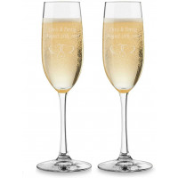 2 Pack Toasting Champagne Flutes - Clear -Personalized