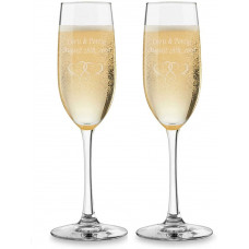 2 Pack Toasting Champagne Flutes - Clear -Personalized