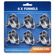 Stainless Steel Multi-Purpose Funnels, Set of 6 Stainless Steel Multi-Purpose Funnels, Set of 6
