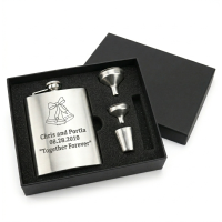 Custom Engraved Hip Flask Holding 8 oz - Metallic Grey, Stainless Steel, Leakproof, Rustproof Finish Custom Engraved Hip Flask Holding 8 oz - Metallic Grey, Stainless Steel, Leakproof, Rustproof Finish