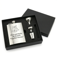 Custom Engraved Hip Flask Holding 8 oz - Metallic Grey, Stainless Steel, Leakproof, Rustproof Finish Custom Engraved Hip Flask Holding 8 oz - Metallic Grey, Stainless Steel, Leakproof, Rustproof Finish