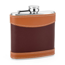 6oz Leather Wrapped Hip Flask