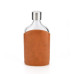 Glass Flask with Cap - Hip Flask - Comes with Genuine  Brown Leather Pouch Holder - 4, 6 or 8 ounces