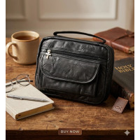 Leather Bible Covers with Carrying Strap - 9.25" X 6.3" X 1.77"