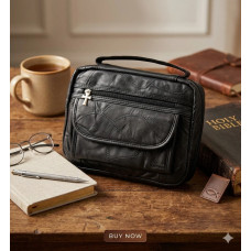 Leather Bible Covers with Carrying Strap - 9.25" X 6.3" X 1.77"