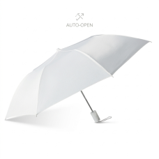 Compact Umbrella - Solid White - Great for Travel - Lightweight - 41" Canopy - 20.5" Long When Open - Push Button Auto Open - Polyester