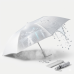 Compact Umbrella - Solid White - Great for Travel - Lightweight - 41" Canopy - 20.5" Long When Open - Push Button Auto Open - Polyester