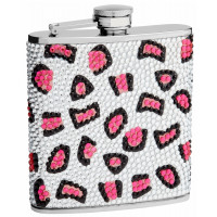 Rhinestone Hip Flask Holders with Leopard Patterns