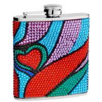 6 Oz. Hip Flask Holders with Heart Patterns