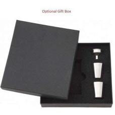 Black Presentation Gift Box for Top Shelf Hip Flasks, 1 Box, 2 Shot Cups, 1 Funnel