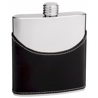 Cow Leather Hip Flask Holding 6 oz - Pocket Size, Stainless Steel, Rustproof, Screw-On Cap - Black and Mirror Polished Finish Perfect for Engraving Cow Leather Hip Flask Holding 6 oz - Pocket Size, Stainless Steel, Rustproof, Screw-On Cap - Black and Mirror Polished Finish Perfect for Engraving