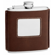 6 Oz. Brown Leather Hip Flask Holders