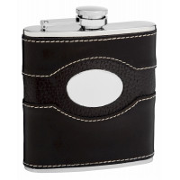 Genuine Black Leather Hip Flask Holding 6 oz - Pocket Size, Stainless Steel, Rustproof, Screw-On Cap Genuine Black Leather Hip Flask Holding 6 oz - Pocket Size, Stainless Steel, Rustproof, Screw-On Cap