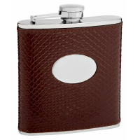 Leather Hip Flask Holders with Snake Skin Patterns
