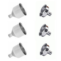 6 Pack of Stainless Steel Funnels for Essential Oils, 3 Tall, 3 Short 6 Pack of Stainless Steel Funnels for Essential Oils, 3 Tall, 3 Short