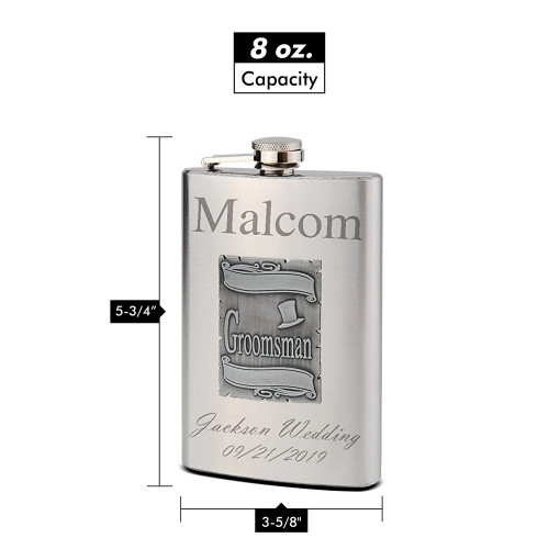 FREE PERSONALIZATION The Perfect Gift for Your Groomsmen 8oz Groomsman Flask 