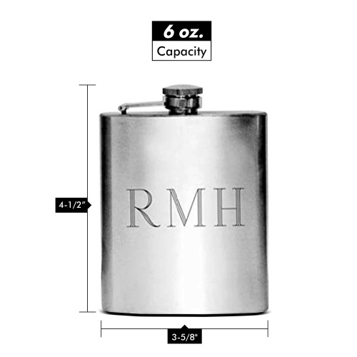 Personalised Hip Flask 6oz Engraved Stainless Steel Gift FREE ENGRAVING 