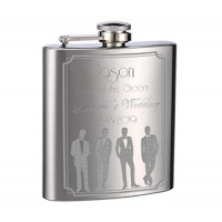 6oz Personalized Wedding Flask for Groomsmen or Groom, 1 Pack