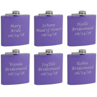 6 Oz. Hip Flask Holders for Bridesmaid