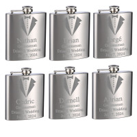 Custom Engraved Top Shelf Flasks for Weddings