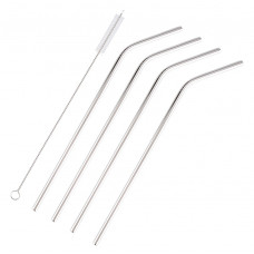 Stainless Steel Straws w/ Cleaning Brush, Universal Fit 16-50oz Tumblers & Cups, 4PK