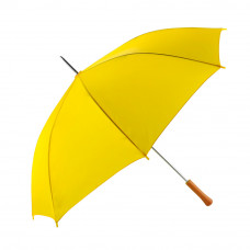 Rain Umbrella - Yellow - 48" Across - Rip-Resistant Polyester - Auto Open - Light Strong Metal Shaft and Ribs - Resin Handle