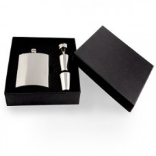 Premium Top Shelf Hip Flask with Gift Box, Stainless Steel Funnel and Two Stainless Steel Shot Glasses (6oz)