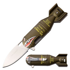 Tac-Force Spring Assisted Knife - Torpedo Art Knife in Green